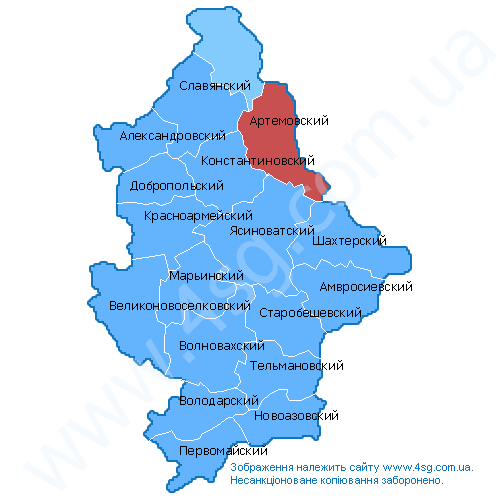 Карта артемовского района донецкой области